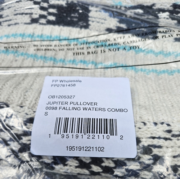 Free People Jupiter Pullover Turtleneck Sweater Falling Waters Combo Sm Md NWT - Picture 13 of 16